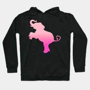 Pink Ombre Elephant Love Hoodie